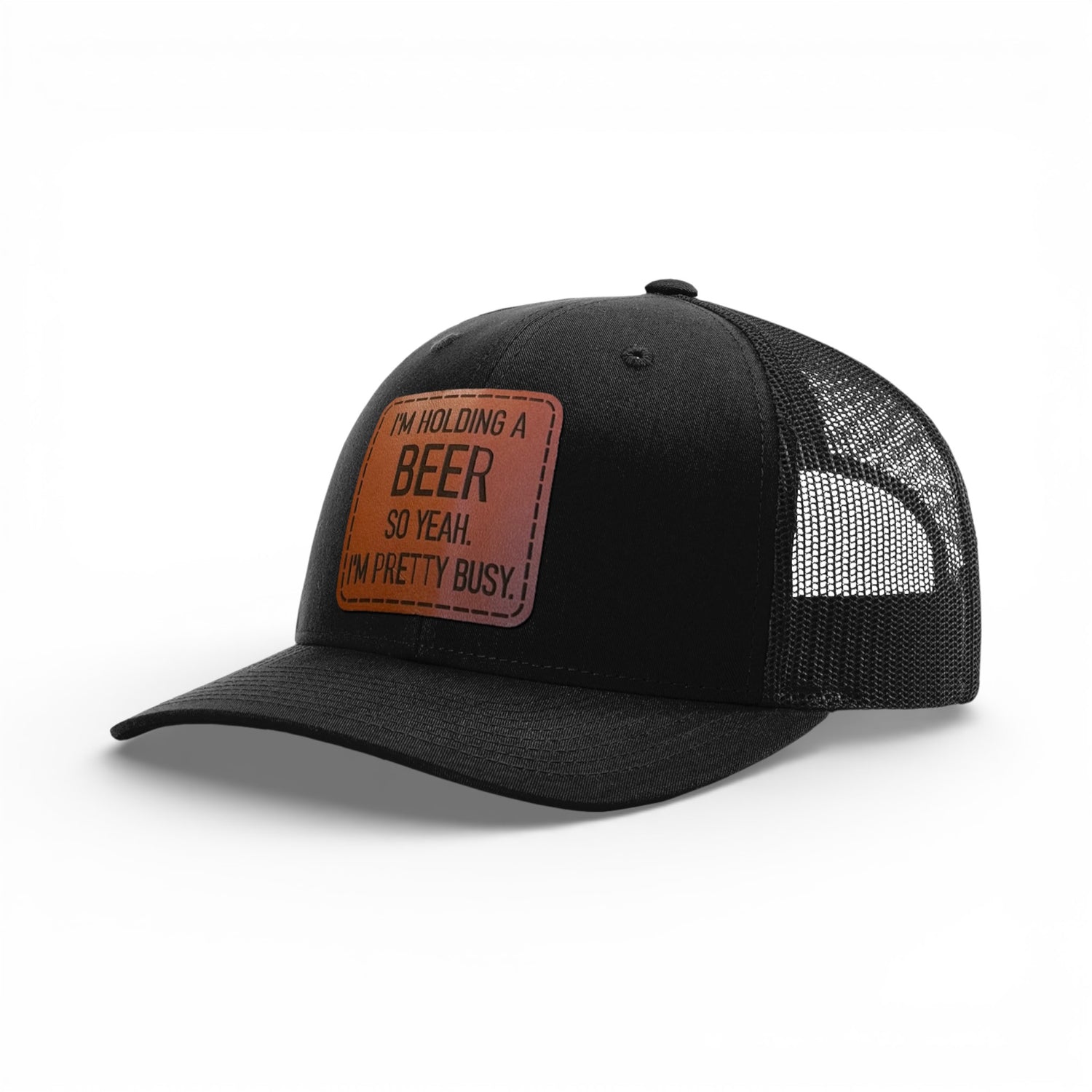 Hold My Beer Leather Patch Hat – Richardson 112