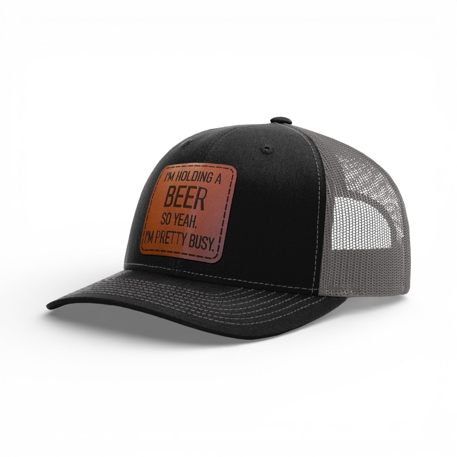 Hold My Beer Leather Patch Hat – Richardson 112